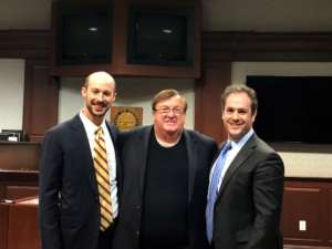 Butler Kahn attorneys with satisfied client after jury verdict in Atlanta personal injury case